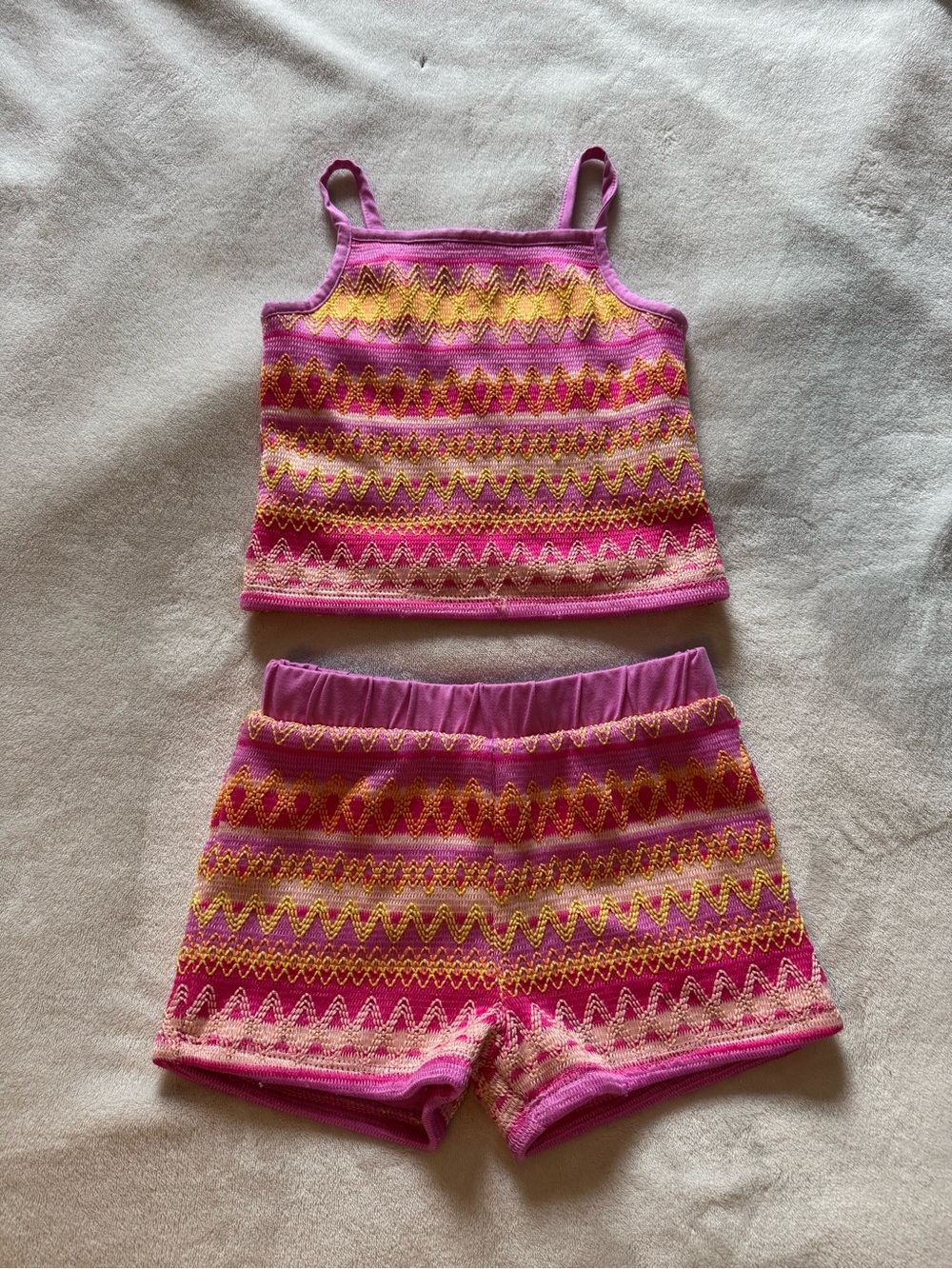 btween Pink Knit Tank Top and Shorts Set Size 5